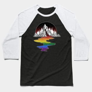 Gay Rainbow River Mountain Baseball T-Shirt